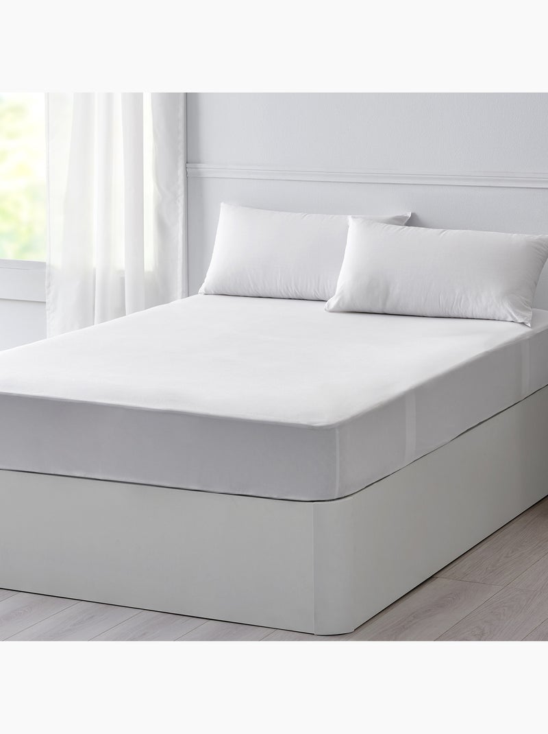 Protector colchón 100% Algodón -Impermeable- Hasta 38 cm Blanco - Kiabi