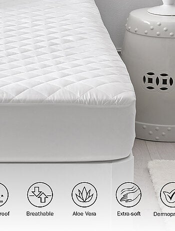 Protector colchón Aloe Vera- HOME - Impermeable - Hasta 32 cm