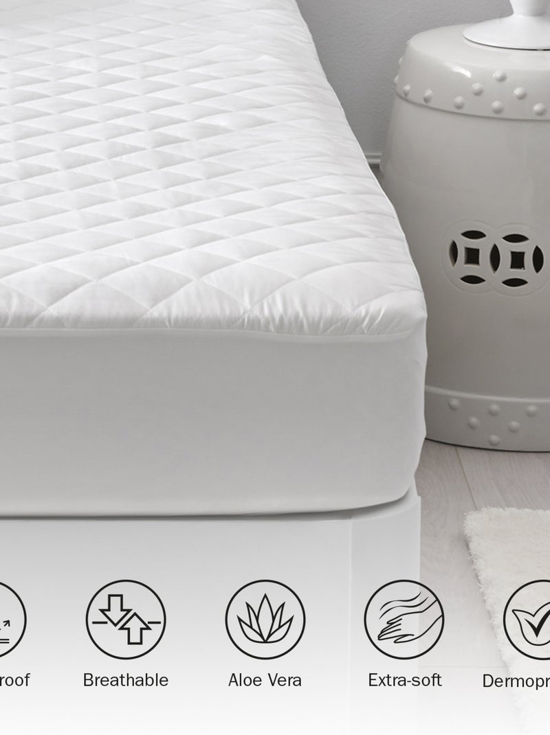 Protector colchón Aloe Vera-Impermeable - Hasta 32 cm Blanco - Kiabi