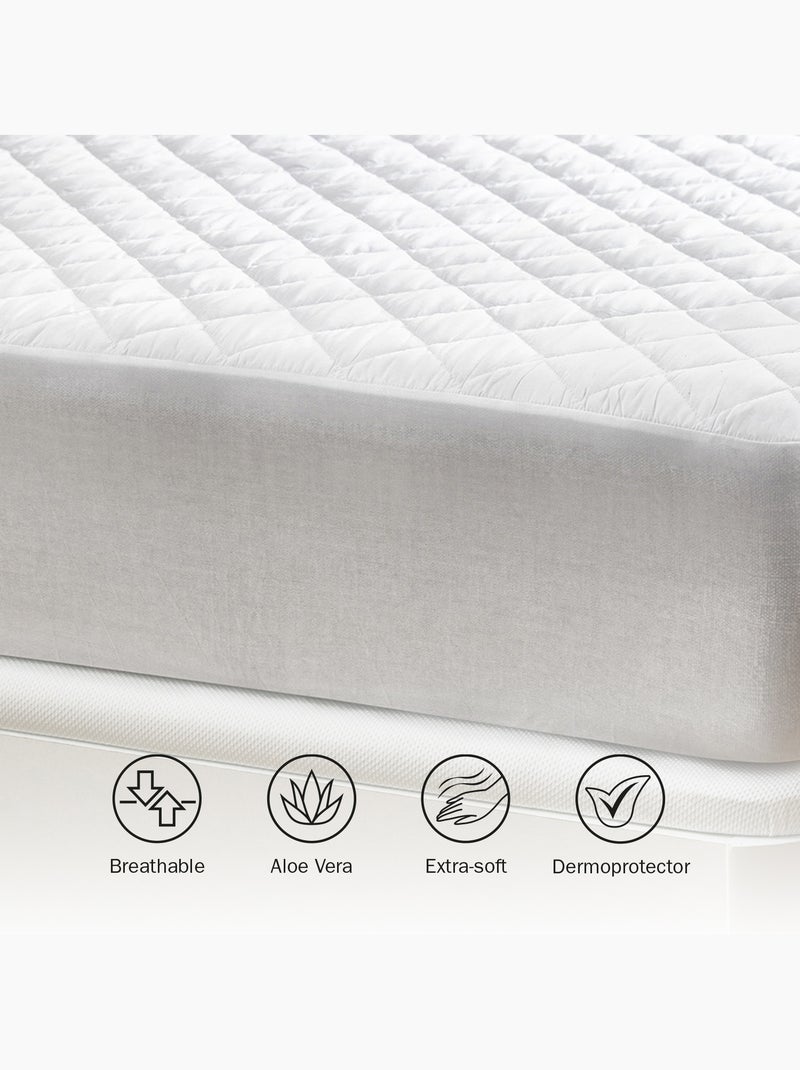 Protector colchón Aloe Vera-Transpirable - Hasta 32 cm Blanco - Kiabi