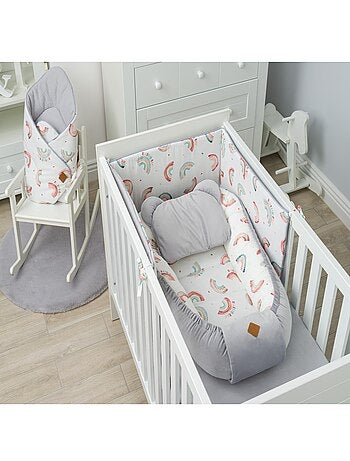 Protector cuna bebé reversible desenfundable algodón - SEVIRA KIDS