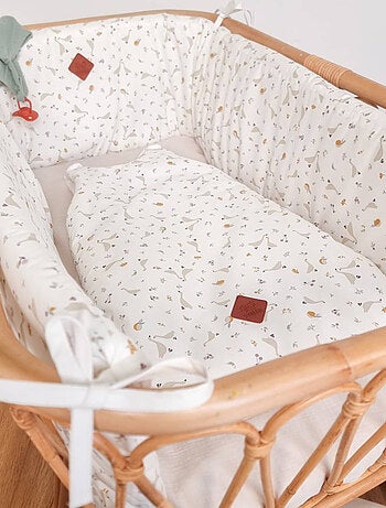 Protector cuna bebé reversible desenfundable algodón | SEVIRA KIDS