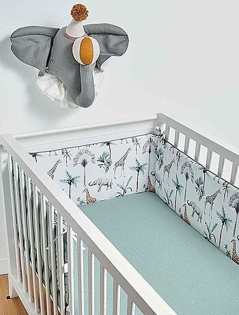 Protector cuna bebé reversible desenfundable algodón | SEVIRA KIDS