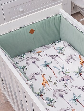 Protector cuna bebé reversible desenfundable algodón | SEVIRA KIDS