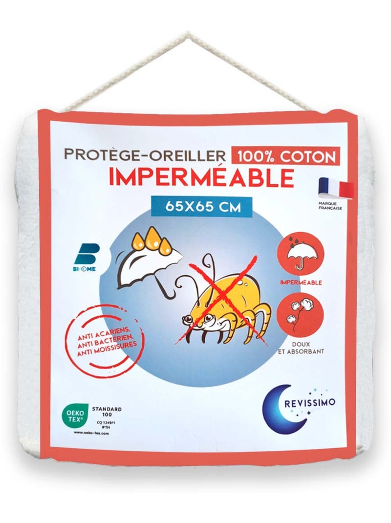 Protector de almohada de forro polar impermeable y anti?caros Blanco - Kiabi