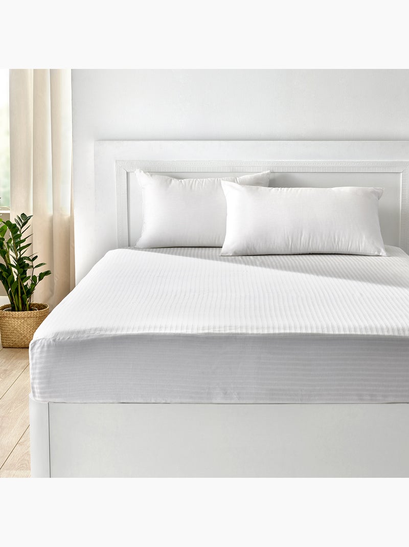 Protector de colchón -100% Algodón -Transpirable - Hasta 32 cm Blanco - Kiabi