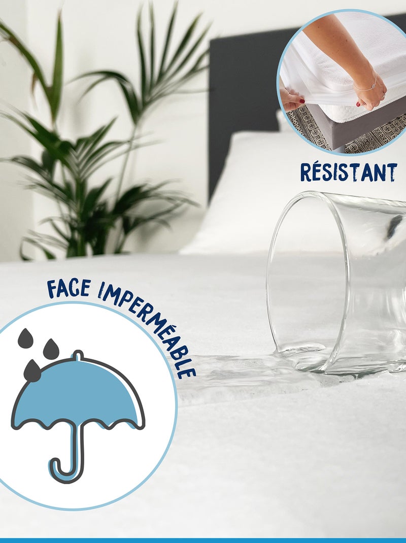 Protector de colchón impermeable de rizo BLANCO - Kiabi