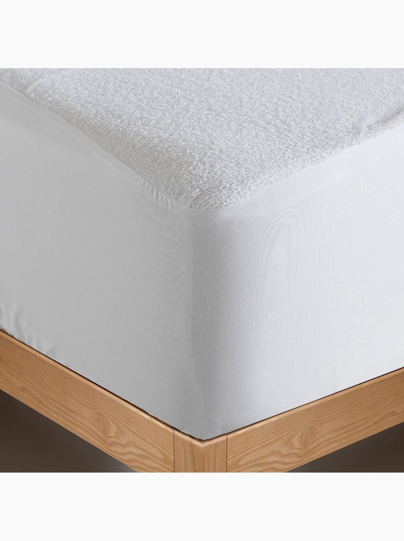 Protector de colchón impermeable Rizo algodón "Happyfriday" Blanco - Kiabi