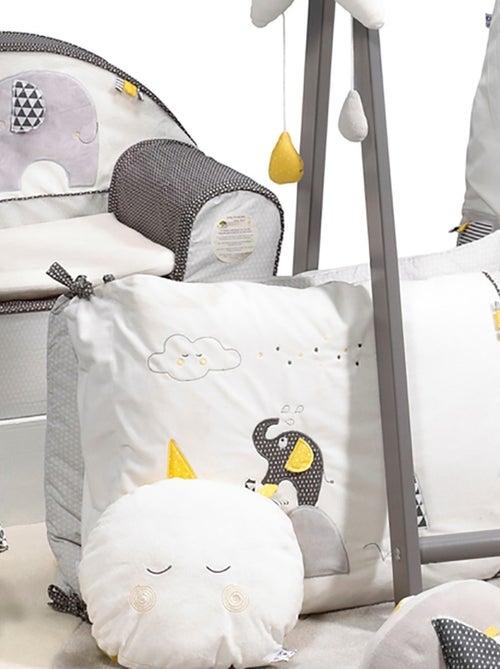 Protector de cuna de algodón blanco con fundas - sauthon - Kiabi