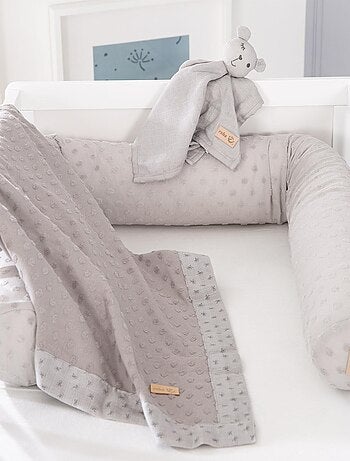 Protector de cuna + manta y peluche en algodón orgánico 'Roba lil planet'