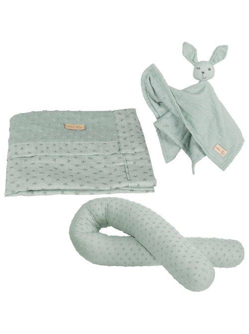 Protector de cuna + manta y peluche en algodón orgánico 'Roba lil planet' - Kiabi