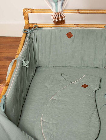 Protector de cuna reversible bebé muselina de algodón | SEVIRA KIDS