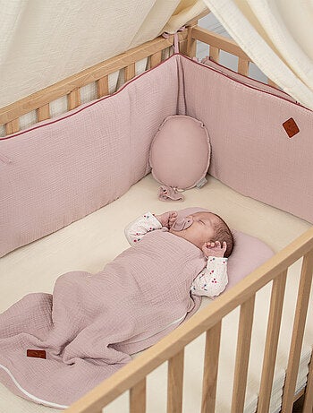 Protector de cuna reversible bebé muselina de algodón | SEVIRA KIDS