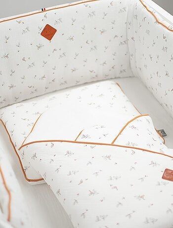 Protector de cuna reversible bebé muselina de algodón | SEVIRA KIDS