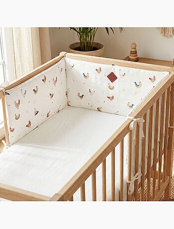 Protector de cuna reversible bebé muselina de algodón | SEVIRA KIDS