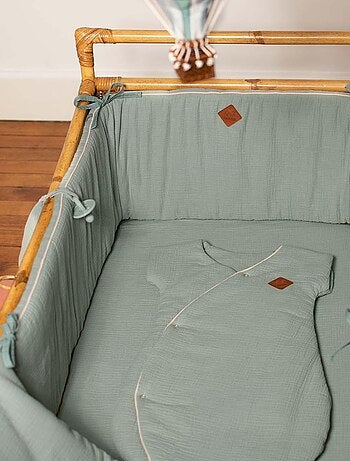 Protector de cuna reversible bebé muselina de algodón | SEVIRA KIDS