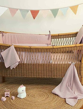 Protector de cuna reversible bebé muselina de algodón | SEVIRA KIDS