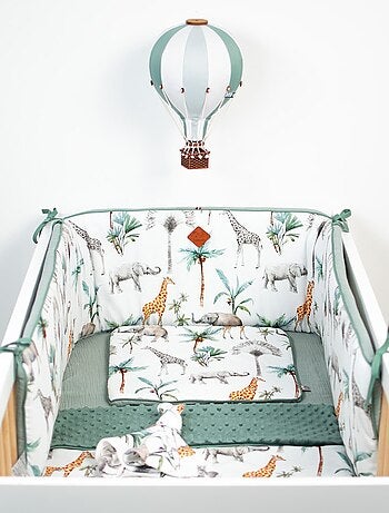 Protector de cuna reversible bebé muselina de algodón | SEVIRA KIDS