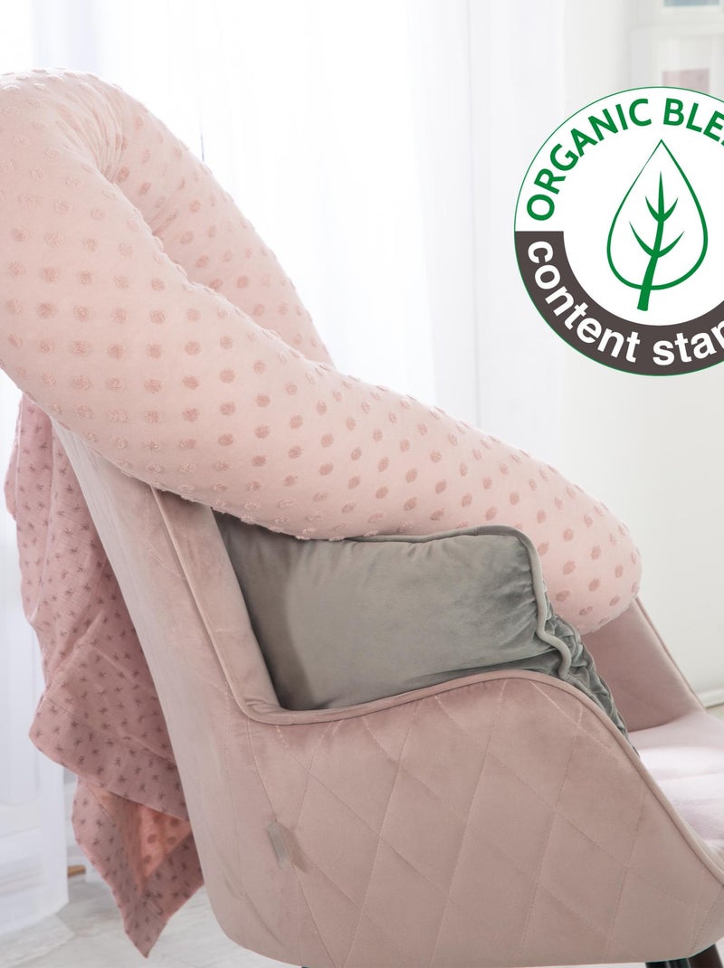 Protector de cuna tipo cojín en algodón orgánico Oeko-Tex® 'Roba lil planet' Rosa - Kiabi