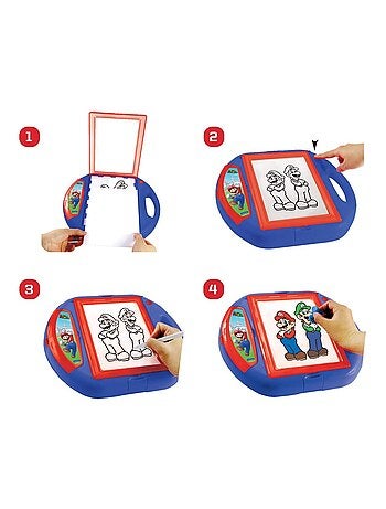 Proyector de dibujo Super Mario con plantillas y sellos