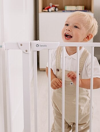 Puerta de seguridad para bebés LIONELO Truus Slim - 75-105 cm - Montaje a presión - No requiere tala