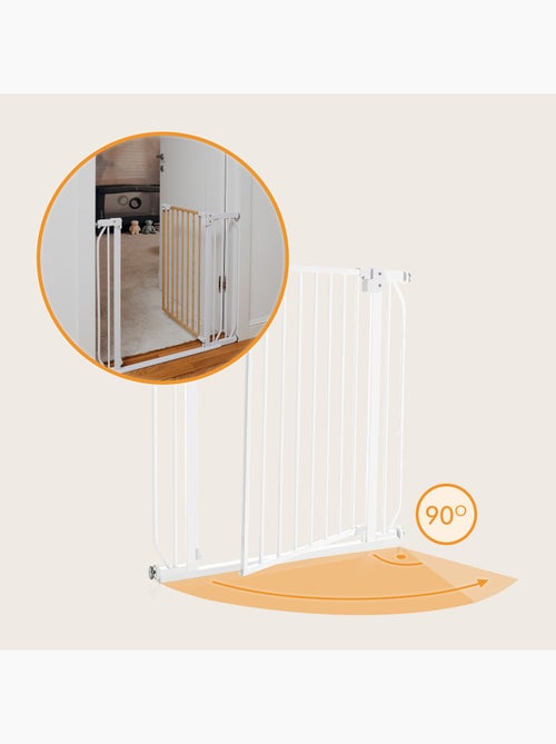 Puerta de seguridad para bebés LIONELO Truus Slim - 75-105 cm - Montaje a presión - No requiere tala - Kiabi