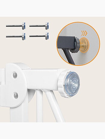 Puerta de seguridad para bebés LIONELO Truus Slim - 75-105 cm - Montaje a presión - No requiere tala