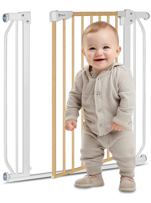 Puerta de seguridad para bebés LIONELO Truus Slim - 75-105 cm - Montaje a presión - No requiere tala - Kiabi