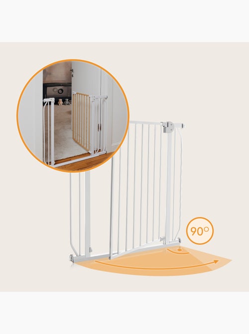 Puerta de seguridad para bebés LIONELO Truus Slim - 75-105 cm - Montaje a presión - No requiere tala - Kiabi