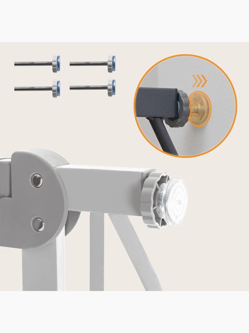 Puerta de seguridad para bebés LIONELO Truus Slim - 75-105 cm - Montaje a presión - No requiere tala Gris - Kiabi