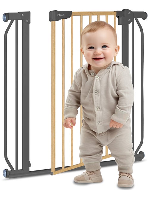 Puerta de seguridad para bebés LIONELO Truus Slim - 75-105 cm - Montaje a presión - No requiere tala - Kiabi