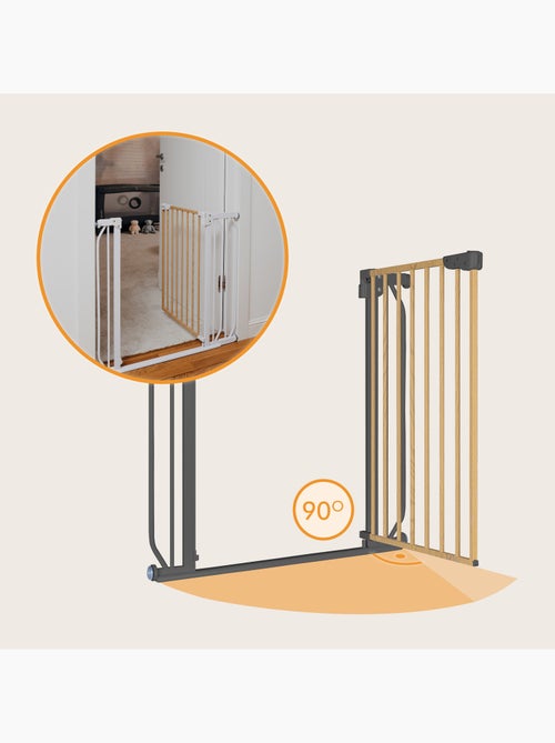Puerta de seguridad para bebés LIONELO Truus Slim - 75-105 cm - Montaje a presión - No requiere tala - Kiabi