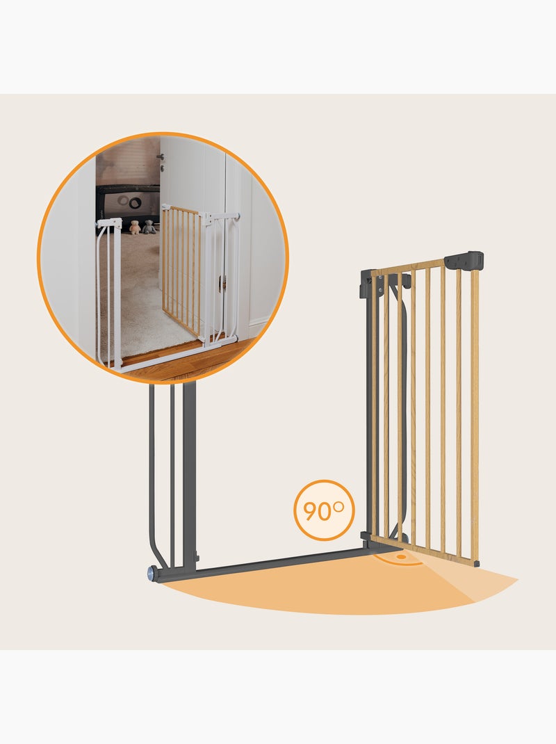 Puerta de seguridad para bebés LIONELO Truus Slim - 75-105 cm - Montaje a presión - No requiere tala Gris marrón - Kiabi