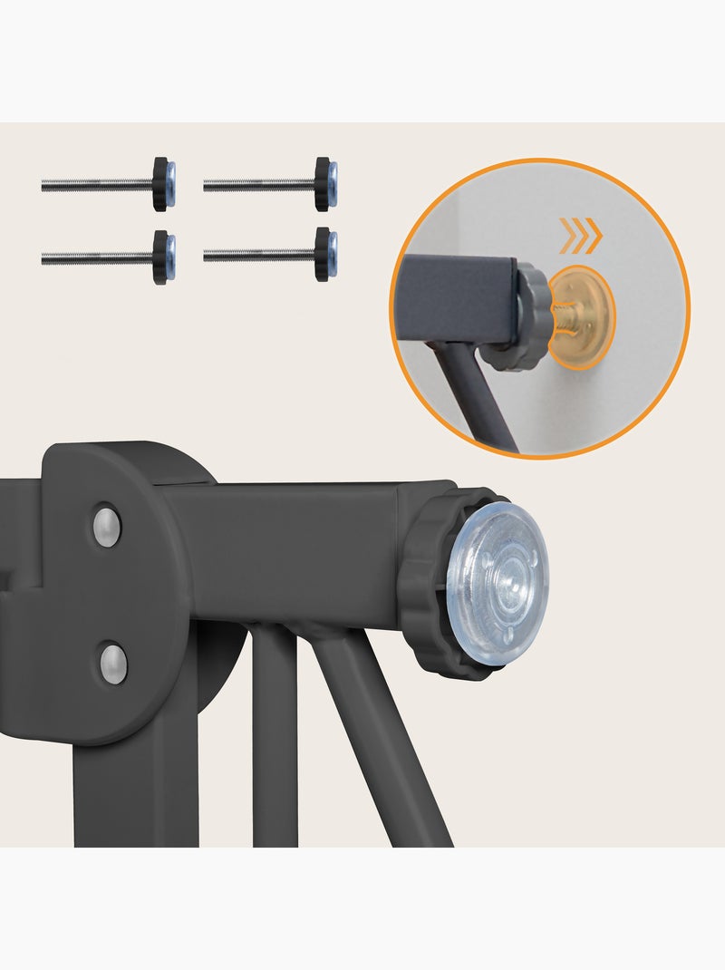 Puerta de seguridad para bebés LIONELO Truus Slim - 75-105 cm - Montaje a presión - No requiere tala Gris marrón - Kiabi