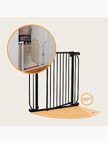 Puerta de seguridad para bebés LIONELO Truus Slim - 75-105 cm - Montaje a presión - No requiere tala