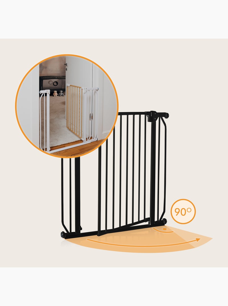 Puerta de seguridad para bebés LIONELO Truus Slim - 75-105 cm - Montaje a presión - No requiere tala Negro - Kiabi