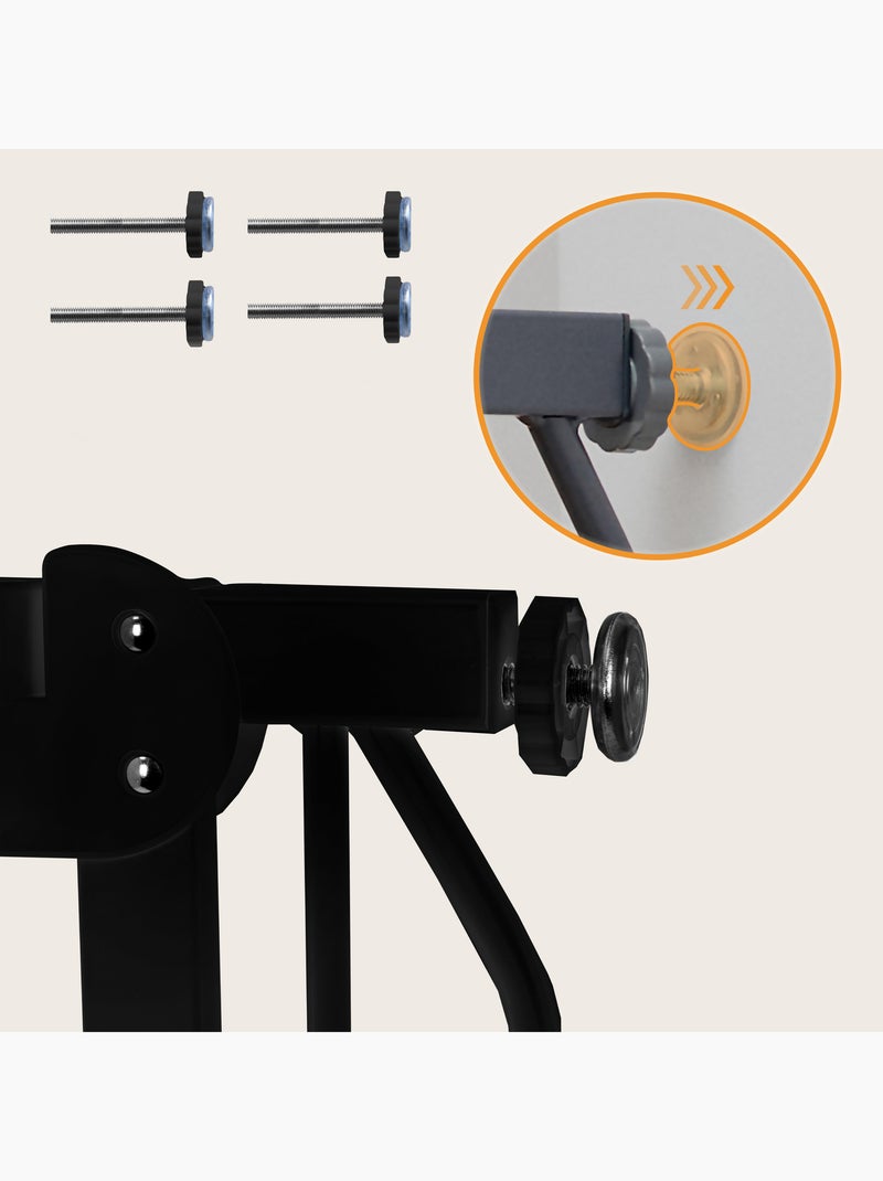 Puerta de seguridad para bebés LIONELO Truus Slim - 75-105 cm - Montaje a presión - No requiere tala Negro - Kiabi