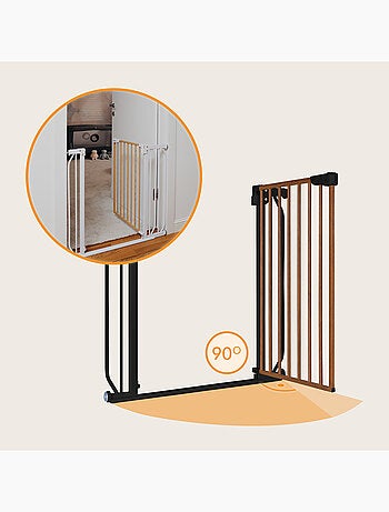 Puerta de seguridad para bebés LIONELO Truus Slim - 75-105 cm - Montaje a presión - No requiere tala