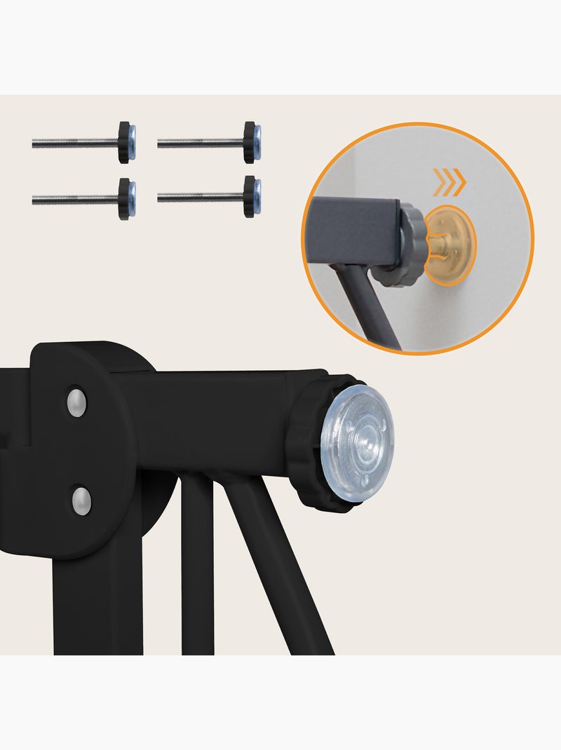 Puerta de seguridad para bebés LIONELO Truus Slim - 75-105 cm - Montaje a presión - No requiere tala Negro Marrón - Kiabi