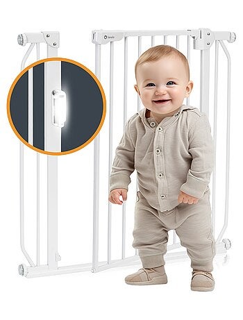 Puerta de seguridad para bebés LIONELO Truus Slim LED - 75-105 cm - Montaje a presión