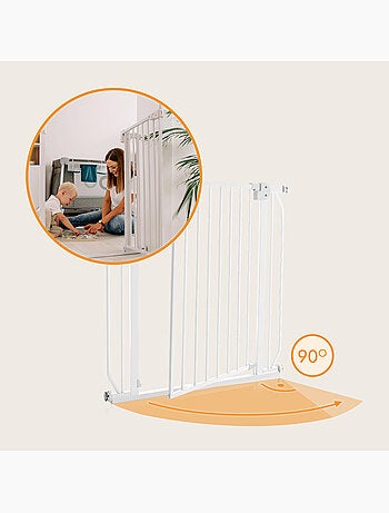 Puerta de seguridad para bebés LIONELO Truus Slim LED - 75-105 cm - Montaje a presión