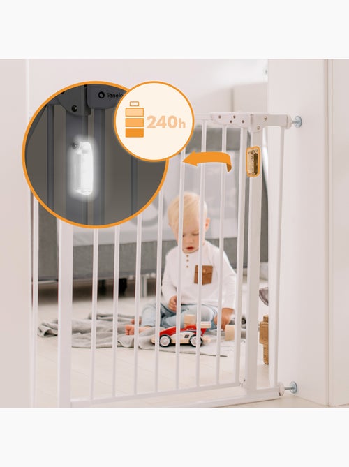 Puerta de seguridad para bebés LIONELO Truus Slim LED - 75-105 cm - Montaje a presión - Kiabi