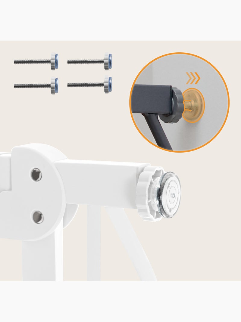 Puerta de seguridad para bebés LIONELO Truus Slim LED - 75-105 cm - Montaje a presión Blanco Blanco - Kiabi