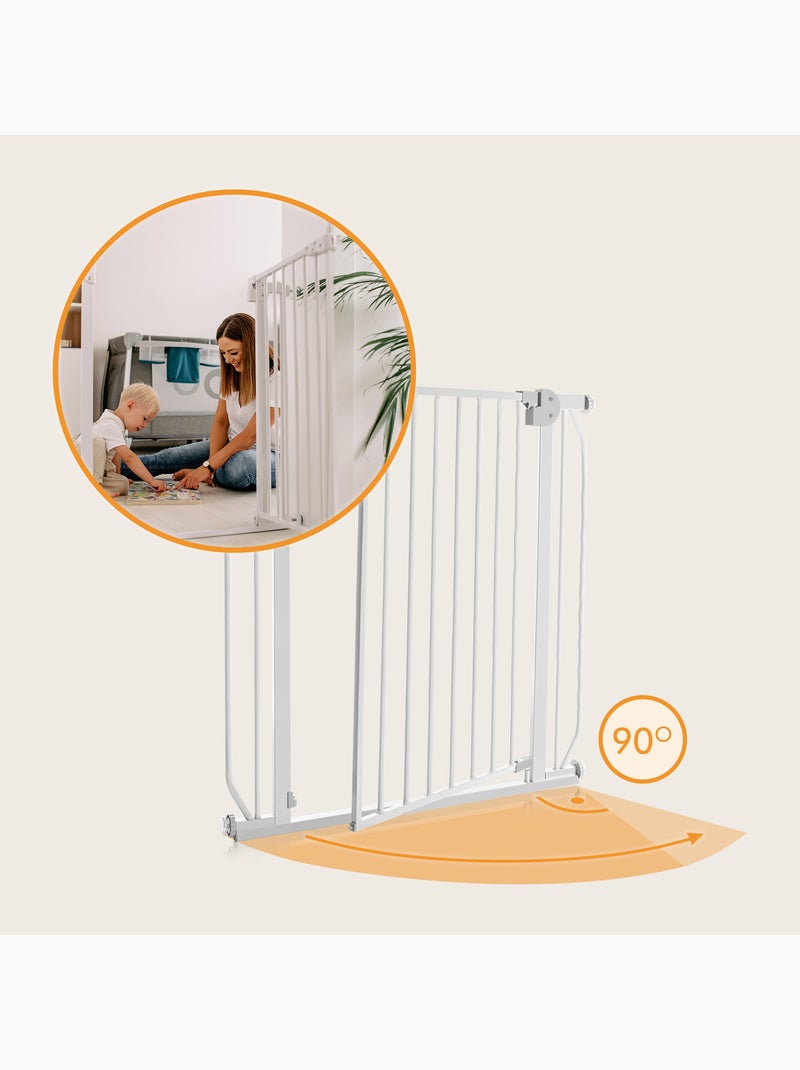 Puerta de seguridad para bebés LIONELO Truus Slim LED - 75-105 cm - Montaje a presión Gris gris - Kiabi