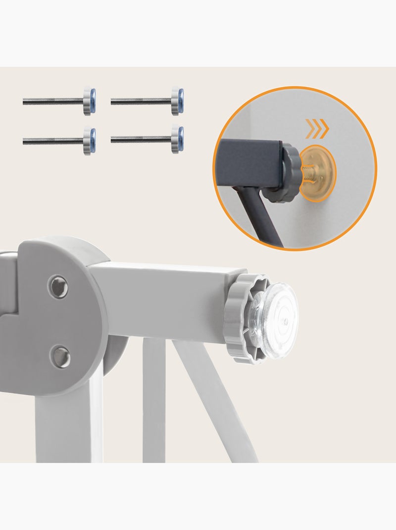 Puerta de seguridad para bebés LIONELO Truus Slim LED - 75-105 cm - Montaje a presión Gris gris - Kiabi