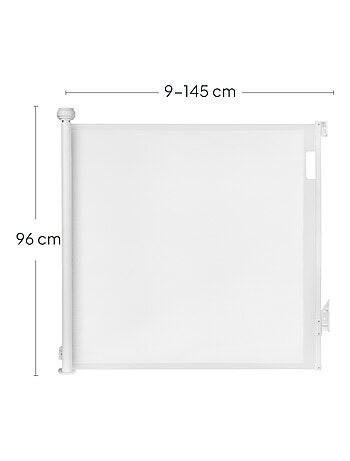 Barrera de seguridad retráctil - LIONELO Thea - 85 x 145 cm - Sin umbral - Gris