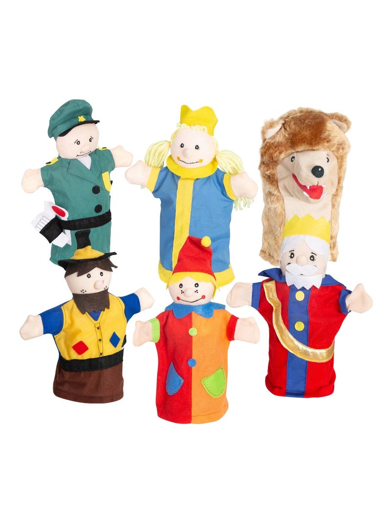 Puerta teatro de guiñol para colgar + 6 marionetas de mano Multicolor - Kiabi