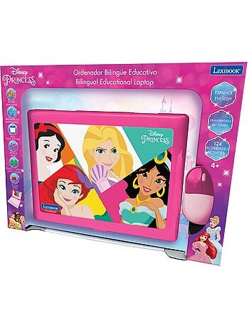 puertoátil educativo parlante bilingüe Princesas Disney 124 actividades en inglés y español