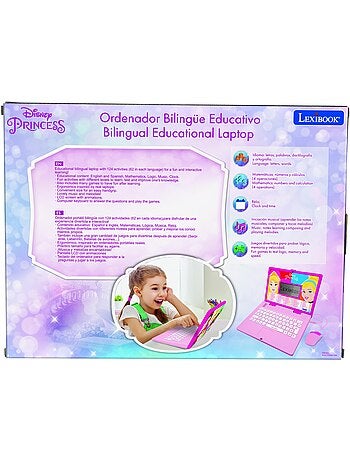 puertoátil educativo parlante bilingüe Princesas Disney 124 actividades en inglés y español