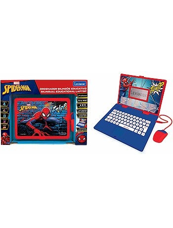 puertoátil educativo parlante bilingüe SpiderMan 124 actividades en inglés y español